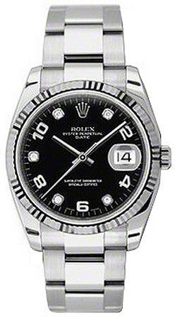 Rolex - Date 34mm Fluted Bezel - Oyster Bracelet – Watch - Luxury at the Largest Discounts