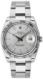 Rolex,Rolex - Date 34mm Fluted Bezel - Oyster Bracelet - Watch Brands Direct