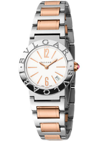 Bulgari,Bulgari - BVLGARI Quartz 26mm - Stainless Steel and Pink Gold - Watch Brands Direct
