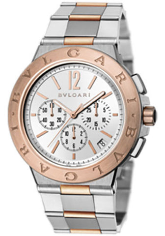 Bulgari - Diagono Velocissimo - Stainless Steel and Pink Gold - Watch Brands Direct
