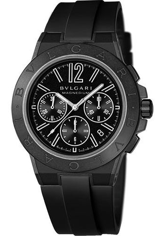 Bulgari,Bulgari - Diagono 42mm - Magnesium Chronograph - Black Ceramic - Watch Brands Direct