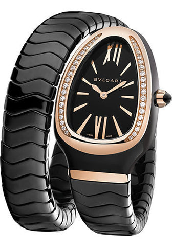Bulgari - Serpenti Spiga - Ceramic and Pink Gold with Diamonds - Watch Brands Direct
 - 1