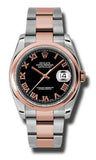 Rolex,Rolex - Datejust 36mm - Steel and Pink Gold - Domed Bezel - Watch Brands Direct