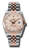 Rolex,Rolex - Datejust 36mm - Steel and Pink Gold - Domed Bezel - Watch Brands Direct