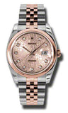 Rolex,Rolex - Datejust 36mm - Steel and Pink Gold - Domed Bezel - Watch Brands Direct