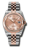 Rolex,Rolex - Datejust 36mm - Steel and Pink Gold - Domed Bezel - Watch Brands Direct