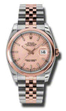 Rolex,Rolex - Datejust 36mm - Steel and Pink Gold - Domed Bezel - Watch Brands Direct