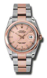 Rolex,Rolex - Datejust 36mm - Steel and Pink Gold - Domed Bezel - Watch Brands Direct