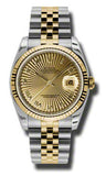 Rolex,Rolex - Datejust 36mm - Steel and Yellow Gold - Fluted Bezel - Watch Brands Direct