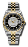 Rolex,Rolex - Datejust 36mm - Steel and Yellow Gold - Fluted Bezel - Watch Brands Direct