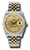 Rolex,Rolex - Datejust 36mm - Steel and Yellow Gold - Diamond Bezel - Watch Brands Direct