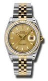 Rolex,Rolex - Datejust 36mm - Steel and Yellow Gold - Diamond Bezel - Watch Brands Direct