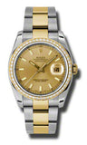 Rolex,Rolex - Datejust 36mm - Steel and Yellow Gold - Diamond Bezel - Watch Brands Direct