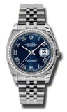 Rolex,Rolex - Datejust 36mm - Steel and White Gold Diamond Bezel - Watch Brands Direct