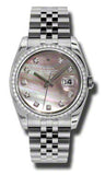 Rolex,Rolex - Datejust 36mm - Steel and White Gold Diamond Bezel - Watch Brands Direct