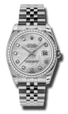 Rolex,Rolex - Datejust 36mm - Steel and White Gold Diamond Bezel - Watch Brands Direct