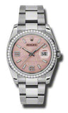 Rolex,Rolex - Datejust 36mm - Steel and White Gold Diamond Bezel - Watch Brands Direct