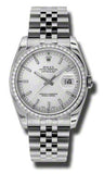 Rolex,Rolex - Datejust 36mm - Steel and White Gold Diamond Bezel - Watch Brands Direct