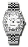 Rolex,Rolex - Datejust 36mm - Steel and White Gold Diamond Bezel - Watch Brands Direct