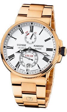 Ulysse Nardin,Ulysse Nardin - Marine Chronometer Manufacture 45mm - Rose Gold - Watch Brands Direct