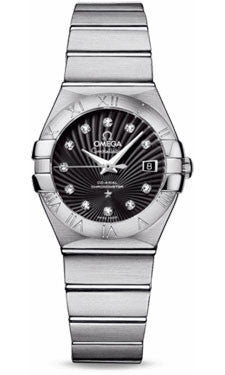 Omega,Omega - Constellation Co-Axial 27 mm - Brushed Stainless Steel - Watch Brands Direct