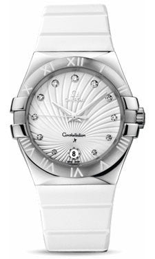 Omega,Omega - Ladies Constellation Quartz 35 mm - Brushed Stainless Steel - Watch Brands Direct