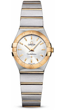 Omega,Omega - Constellation Quartz 24 mm - Brushed Steel and Yellow Gold - Watch Brands Direct