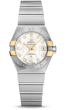 Omega,Omega - Constellation Co-Axial 27 mm - Brushed Steel and Yellow Gold Claws - Watch Brands Direct