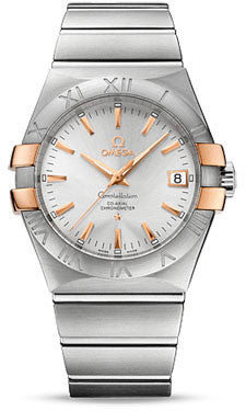 Omega,Omega - Constellation Co-Axial 35 mm - Brushed Steel and Red Gold Claws - Watch Brands Direct