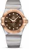 Omega,Omega - Constellation Co-Axial 35 mm - Brushed Steel and Red Gold - Watch Brands Direct