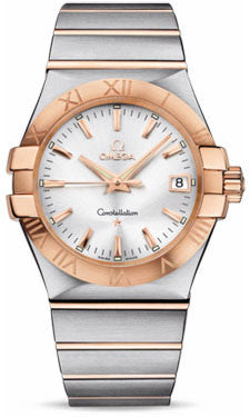 Omega,Omega - Constellation Quartz 35 mm - Brushed Steel and Red Gold - Watch Brands Direct