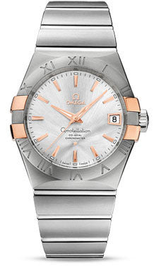 Omega,Omega - Constellation Co-Axial 38 mm - Brushed Steel and Red Gold Claws - Watch Brands Direct