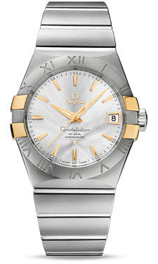 Omega,Omega - Constellation Co-Axial 38 mm - Brushed Steel and Yellow Gold Claws - Watch Brands Direct