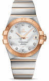 Omega,Omega - Constellation Co-Axial 38 mm - Brushed Steel and Red Gold - Watch Brands Direct