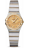 Omega,Omega - Constellation Quartz 24 mm - Brushed Steel and Yellow Gold - Watch Brands Direct