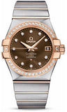 Omega,Omega - Constellation Co-Axial 35 mm - Brushed Steel and Red Gold - Watch Brands Direct