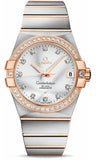 Omega,Omega - Constellation Co-Axial 38 mm - Brushed Steel and Red Gold - Watch Brands Direct