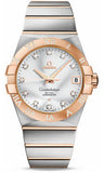 Omega,Omega - Constellation Co-Axial 38 mm - Brushed Steel and Red Gold - Watch Brands Direct