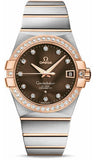 Omega,Omega - Constellation Co-Axial 38 mm - Brushed Steel and Red Gold - Watch Brands Direct
