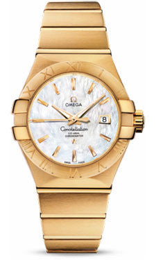 Omega,Omega - Constellation Co-Axial 31 mm - Brushed Yellow Gold - Watch Brands Direct