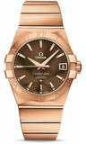 Omega,Omega - Constellation Co-Axial 38 mm - Brushed Red Gold - Watch Brands Direct