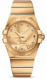 Omega,Omega - Constellation Co-Axial 38 mm - Brushed Yellow Gold - Watch Brands Direct