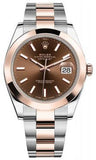 Rolex,Rolex - Datejust 41mm - Stainless Steel and Everose Gold - Domed Bezel - Watch Brands Direct