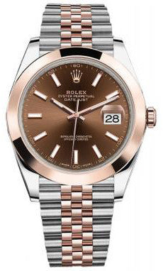 Rolex,Rolex - Datejust 41mm - Stainless Steel and Everose Gold - Domed Bezel - Watch Brands Direct