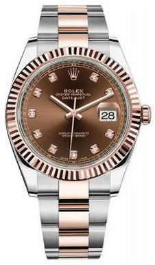 Rolex datejust rose gold chocolate new arrivals