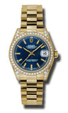 Rolex,Rolex - Datejust 31mm - Gold President Yellow Gold - Diamond Bezel - Diamond Case - Watch Brands Direct
