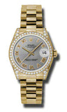 Rolex,Rolex - Datejust 31mm - Gold President Yellow Gold - Diamond Bezel - Diamond Case - Watch Brands Direct