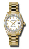 Rolex,Rolex - Datejust 31mm - Gold President Yellow Gold - Diamond Bezel - Diamond Case - Watch Brands Direct