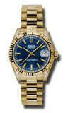 Rolex,Rolex - Datejust 31mm - Gold President Yellow Gold - Fluted Bezel - Diamond Case - Watch Brands Direct