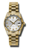 Rolex,Rolex - Datejust 31mm - Gold President Yellow Gold - Fluted Bezel - Diamond Case - Watch Brands Direct